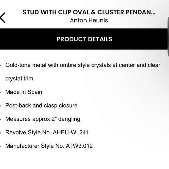 Stud With Clip Oval & Cluster Pendant in Blue, Green, & Gold Anton Heunis - Picture 5 of 5